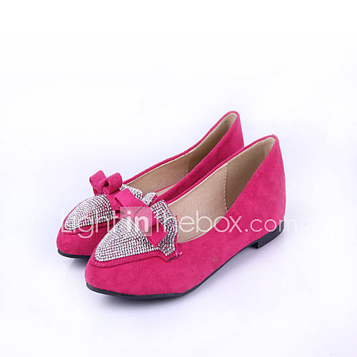 Womens Simple Rhinestone Embellishment Flat Shoes(Fuchsia)