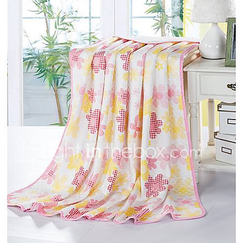 Siweidi Korean Style Flowers Print Cotton Knitted Towel(Screen Color)