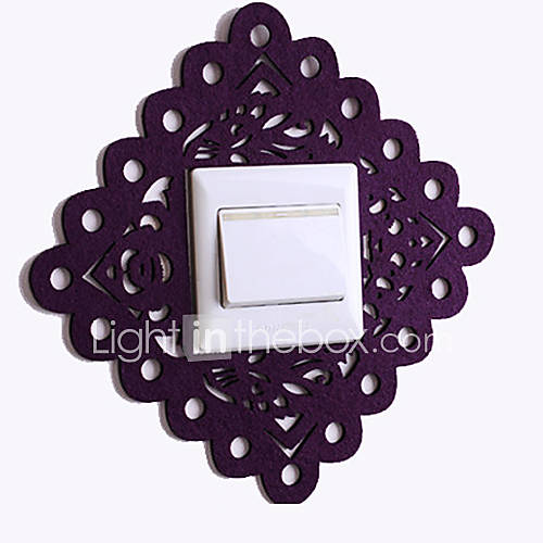 Paper Cut Diamond Shape Purple Light Switch Stickers