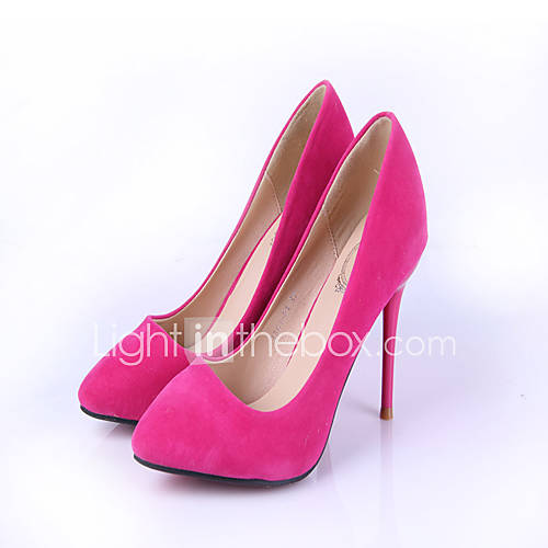 Womens European Solid Color High Heels(Fuchsia)