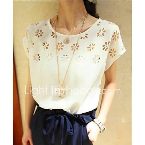 Womens Cut Out Chiffon Blouse