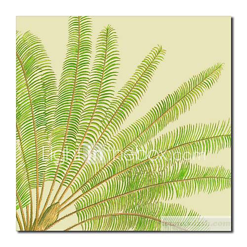 Hand Painted Oil Painting Floral Palm Leaf with Stretched Frame