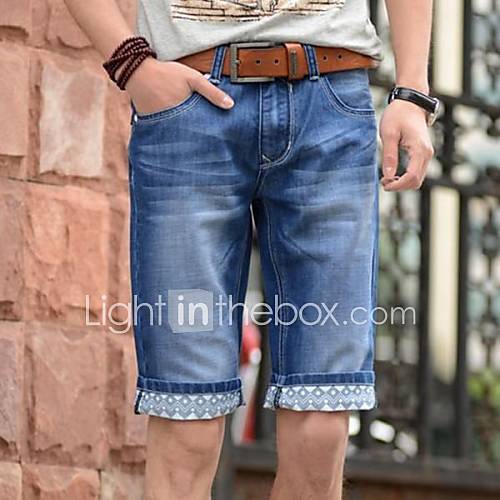 Mens Summer Casual Mid Length Denin Shorts(Except Acc And Belt)