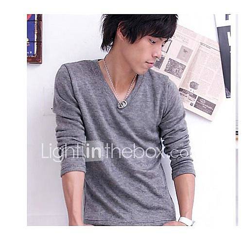 Mens Round Neck All Cotton Sanding Long Sleeved T Shirt And Base Shirt