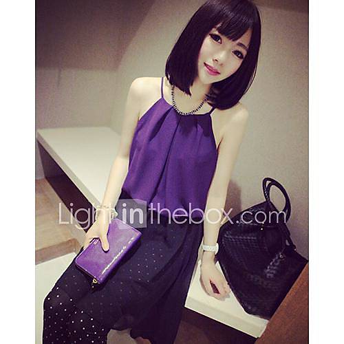 Womens Korean Style Thin Strapless Double Chiffon Shirts