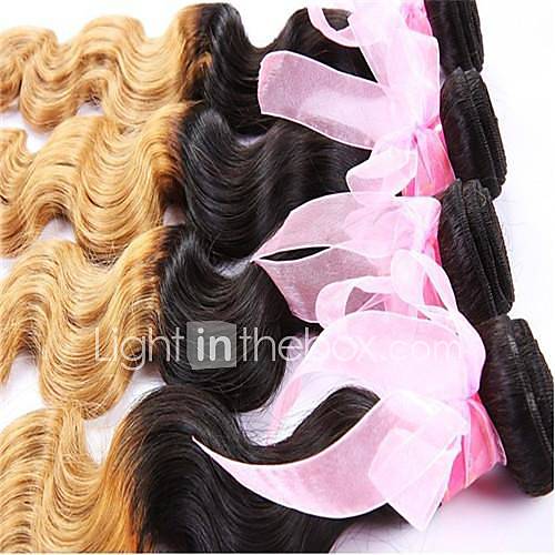 Mixed Lengths 18 20 22 Inch Ombre color #1#27 Brazilian Body Wave Weft 100% Virgin Remy Human Hair Extensions
