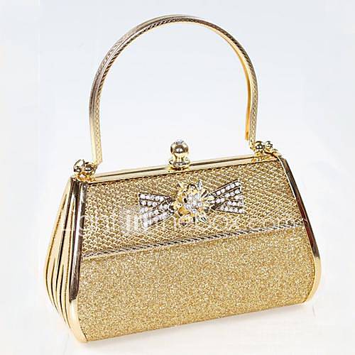 Womens The new gold diamond evening bag bride bag (lining color random)