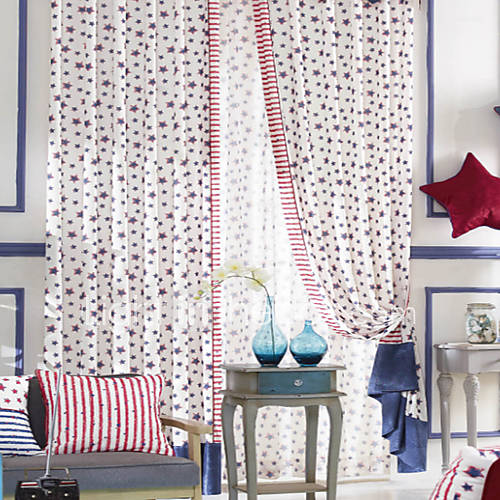 (One Pair) Modern Novelty Stars Pattern Energy Saving Curtain