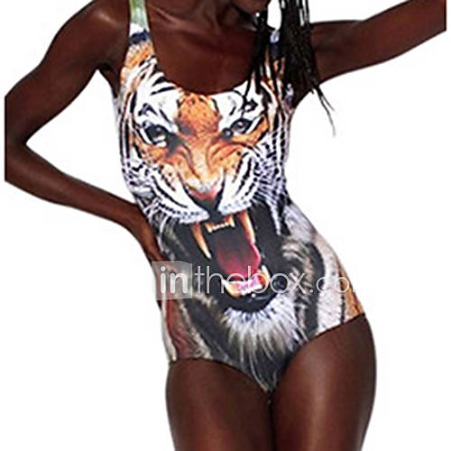 Womens Fierce Tiger Tattoo One piece Swimwear