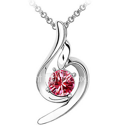 Xingzi Womens Elegant Red Special Pattern Made With Swarovski Elements Crystal Dangling Necklace