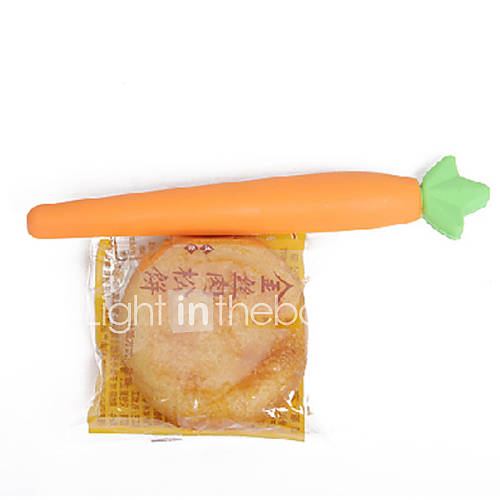 Carrot Shaped Sealing Clip Random Color, Set of 5, W1cm x L14cm x H1cm