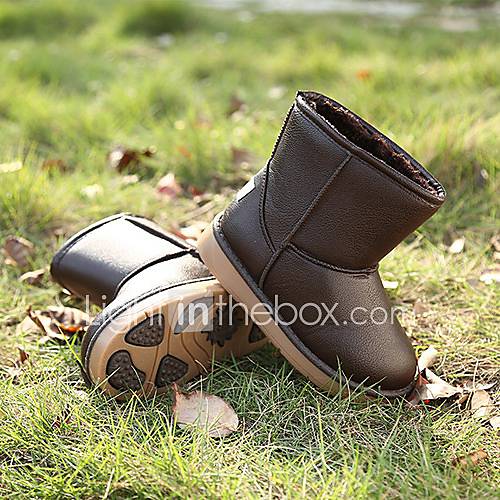 Childrens Pu Leather Waterproof Snow Winter Cotton Boots