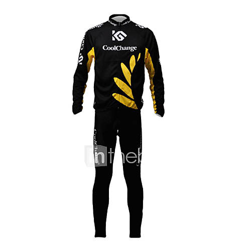 CoolChange Mens Breathable Long Sleeve Bicycle Yellow Tight fitting Suit