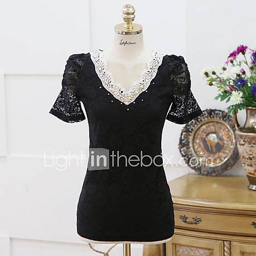 Womens V Neck Sexy Hollow Out Blouse