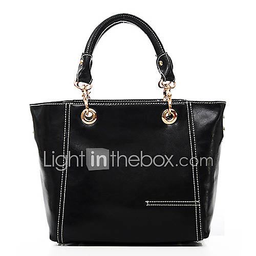 NPSJ Womens Gorgeous Black Leather Portable Tote 04 18