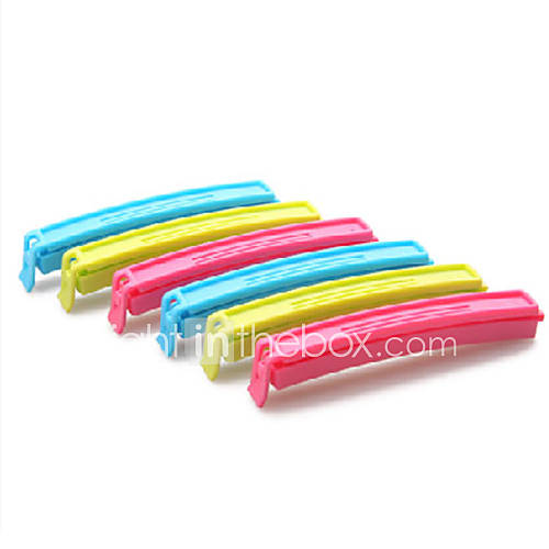 Food Sealing Clip Random Color, Set of 6, W1.5cm x L11cm x H1.3cm