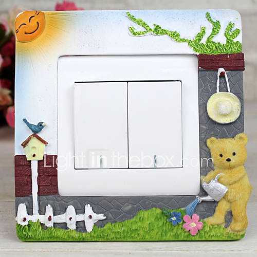 Animal Bear Gardener Light Switch Stickers