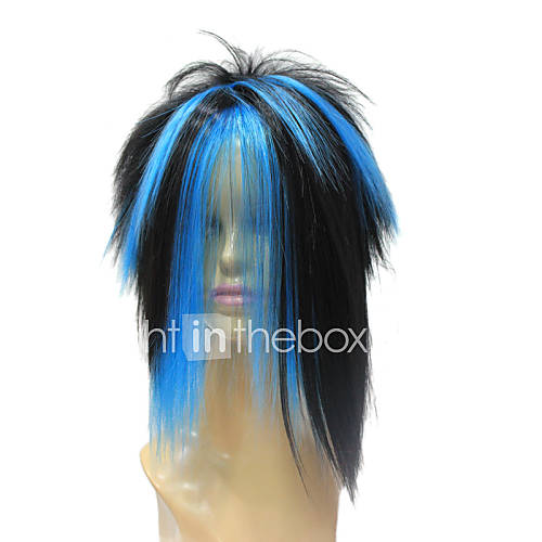 Capless Synthetic Mixed Color Short Straight Synthetic Cosplay Party Wig