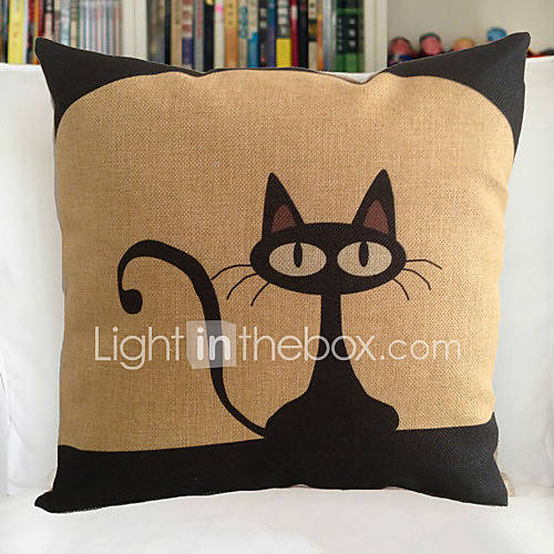 Pinshang Black Cat Print Pillow(Screen Color)