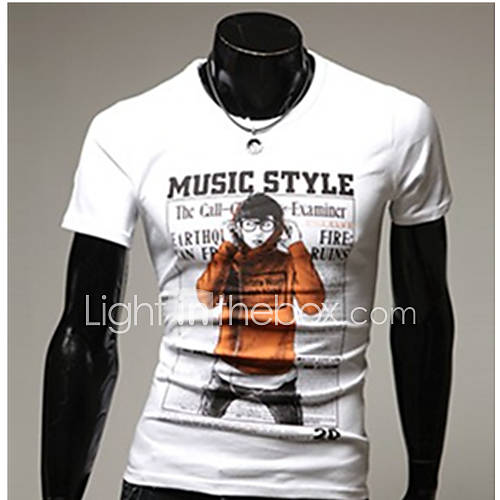 ZZT New Music Trendsetter Printing Slim Short Sleeved T Shirt