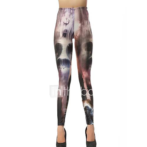 Elonbo Abstract The Skeleton Style Digital Painting Tight Women Leggings