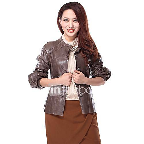 Cerel Round Raglan Sheepskin Leather OL Jacket