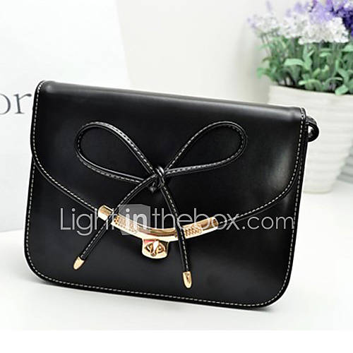 Daidai Womens Lovely Lace Up Solid Color Black Shoulder Bag