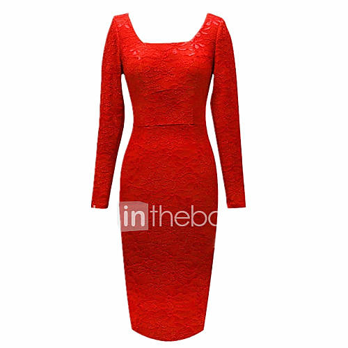 MS Red Lace Slim Fit Dress
