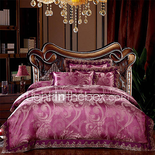 Mankedun Champs Elysees Violet Small Modal Jacquard 4 PCS Set Bedding