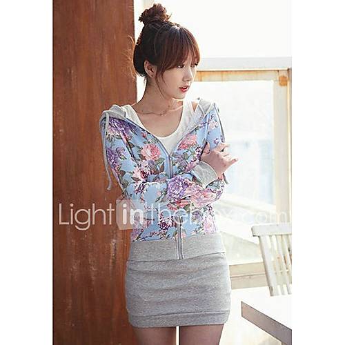 Rxhx Print Coat Short Skirt Sweater Casual Suit