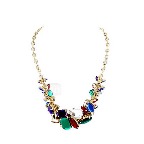 Kayshine Womens Elegant Colorful Gem Charm Necklace