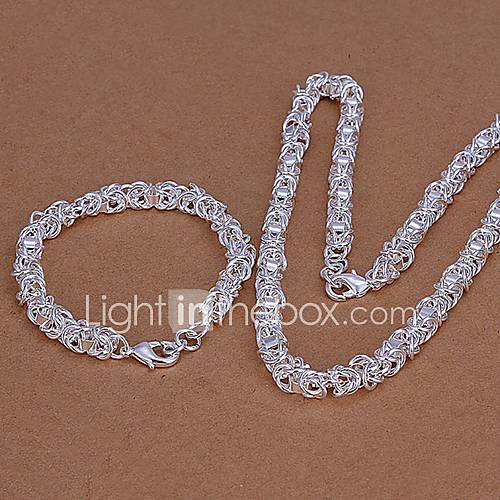 Oyami Cuprum Silvering Bracelet Necklace Suit LKNSPCS029