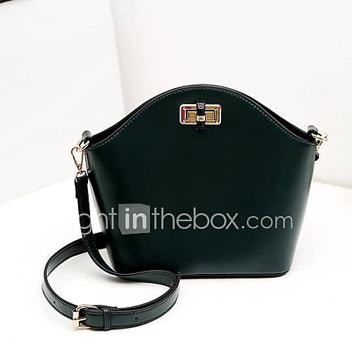NPSJ Womens Vintage Green Metal Buckle Leather Ultra Large Capacity Shoulder Bags 04 13