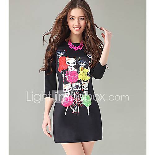 Meitiantian Floral Dress (Black)