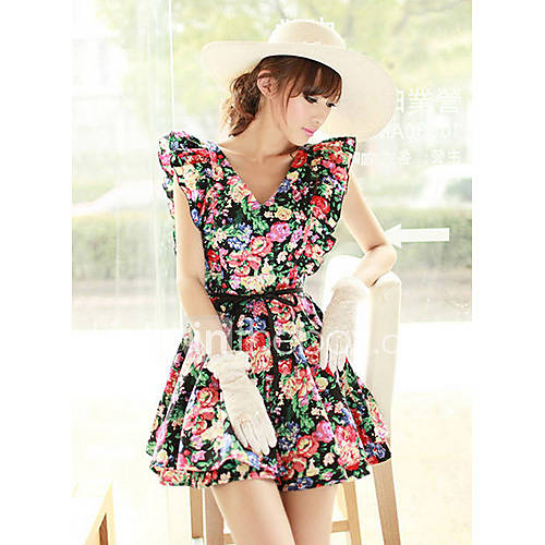 Womens Vintage Countryside Style Mini Dress