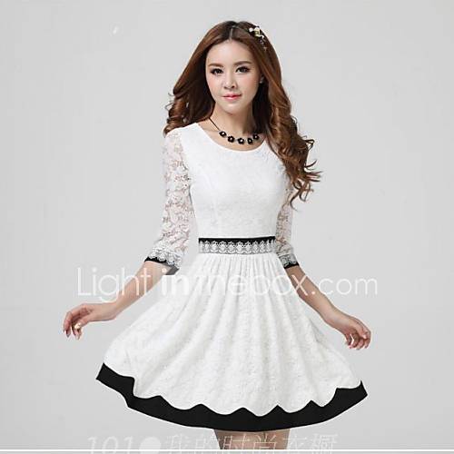 JFS Korea Sytle Womens Lace Slim Fit Dress