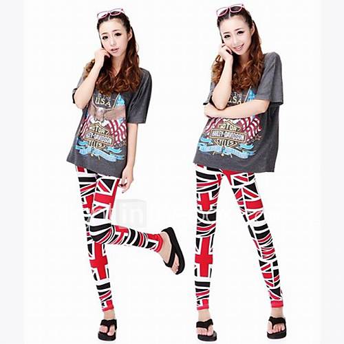 Fashion Colorful The Flag of The British Printing of Ninth Pants Leggings