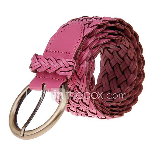 Womens Weave Style Stylish PU Leather Belt W/ Zinc Alloy Buckle (Assorted Colors)