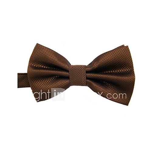 Mens Fashion Solid Colour Coffe Brown Bowtie