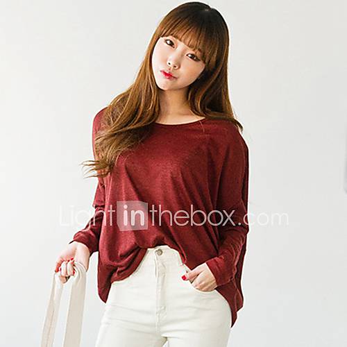 [Pashong] Womens Round Collar long Sleeve Shirt (More Colors)