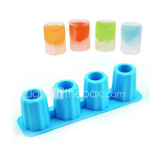 4 Holes Icy Cube Cup, Silicone Material, Random Color