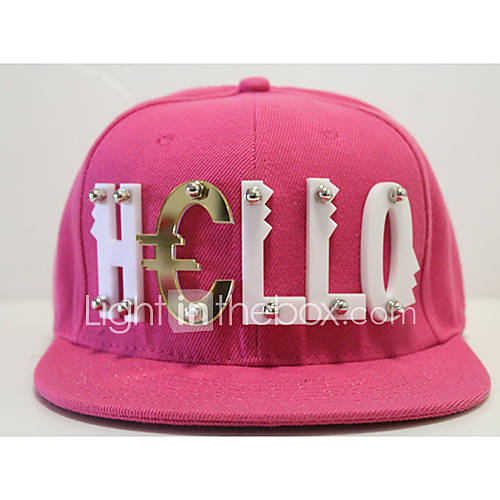 Unisex Crystal Flat Ledge Hat With Alphabet HELLO