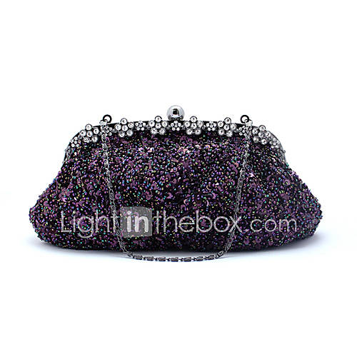 Kaunis WomenS Fashion Diamond Beaded Evening Bag(Purple)