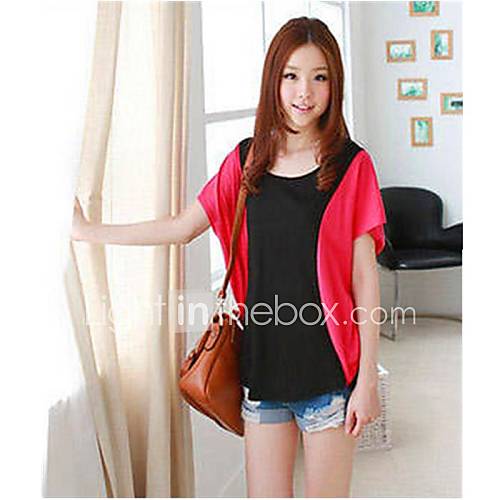 Womens Cape Sleeve Splicing Blouse