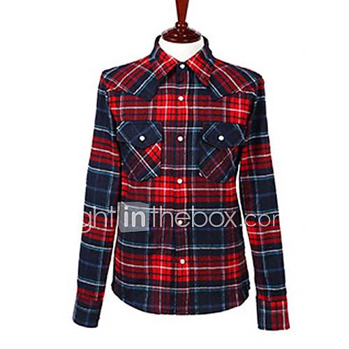 Mens Check Slim long Sleeve Shirt