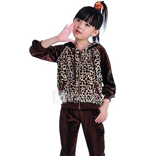 Girls Animal Print Velvet Clothing Sets