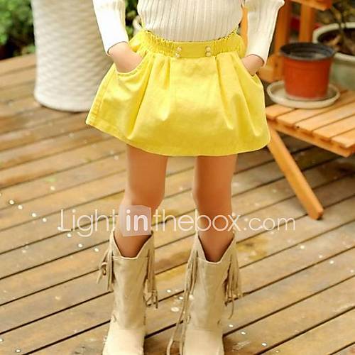 Girl Clothing 100% Cotton Solid Knee length Casual Girl Bust Skirt for Spring and Summer