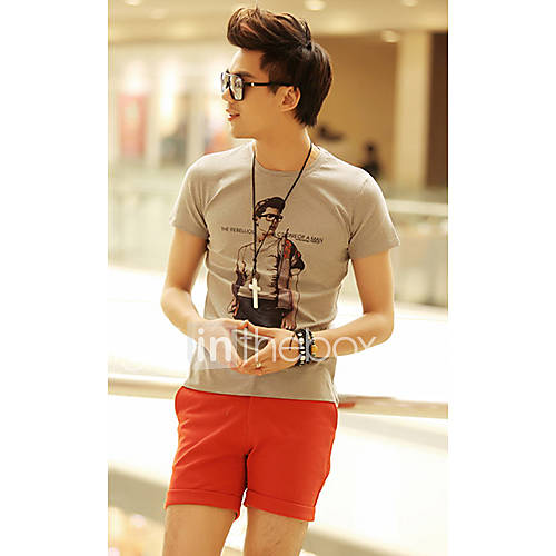 Mens Stylish Round Collar Slim T Shirt