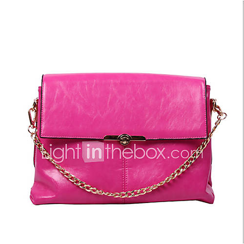 HONGQIU Womens Delicacy Leather Tote Bag(Fuchsia)