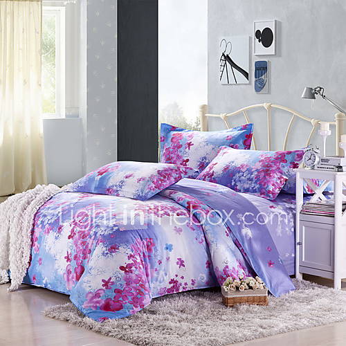 SINUOER Cotton Twill Four Piece Bedclothes Wisteria Chatter(Screen Color)